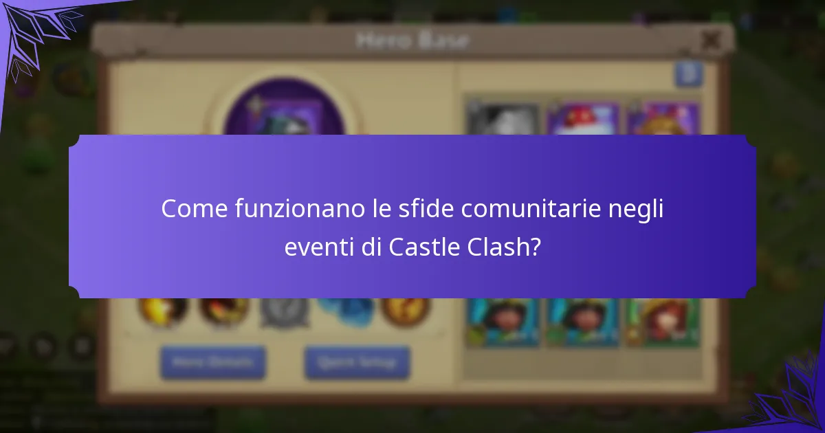 Come funzionano le sfide comunitarie negli eventi di Castle Clash?