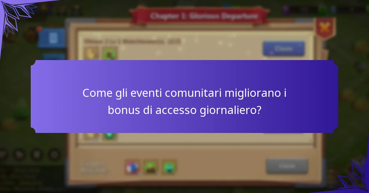 Come gli eventi comunitari migliorano i bonus di accesso giornaliero?