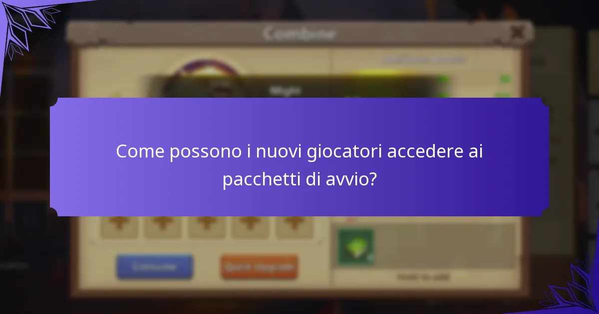 Come possono i nuovi giocatori accedere ai pacchetti di avvio?