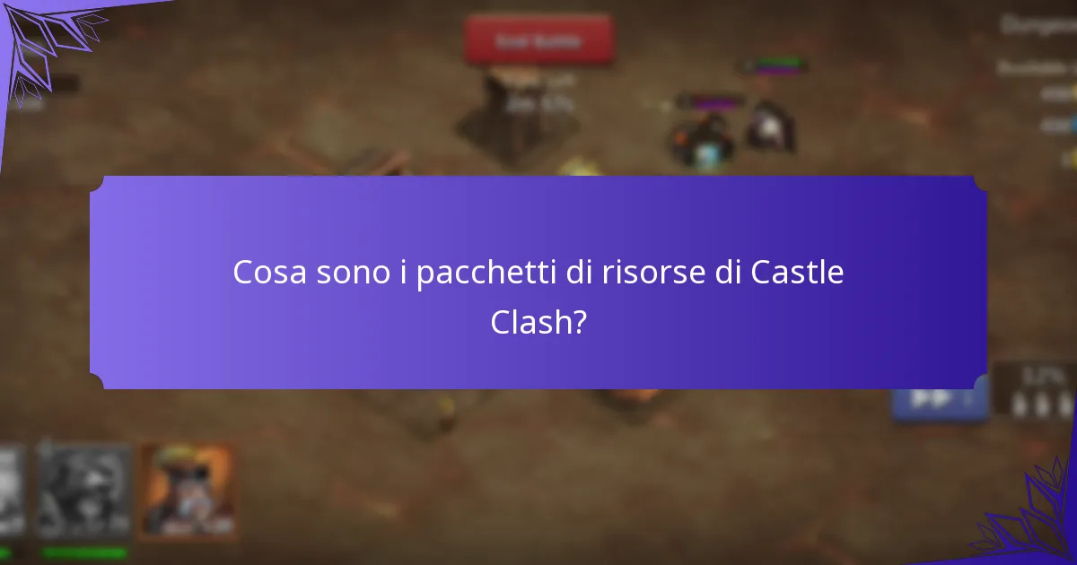 Come posso acquistare pacchetti di risorse in Castle Clash?