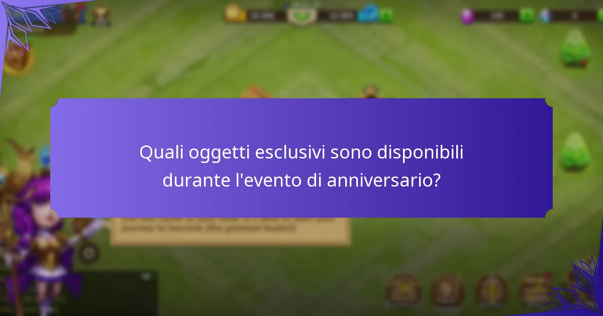 Quali oggetti esclusivi sono disponibili durante l’evento di anniversario?